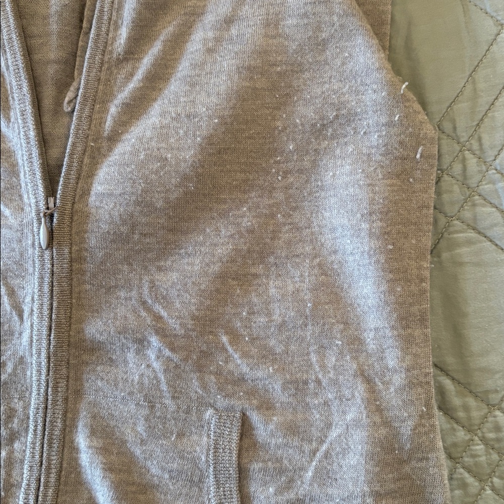 Neiman Marcus Grey Cashmere Zip-up Hoodie - Picture 3 of 4